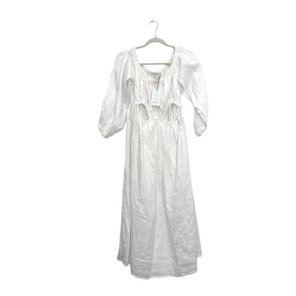 NWT DISSH Manon Linen Midi Dress in white - Picture 5 of 8